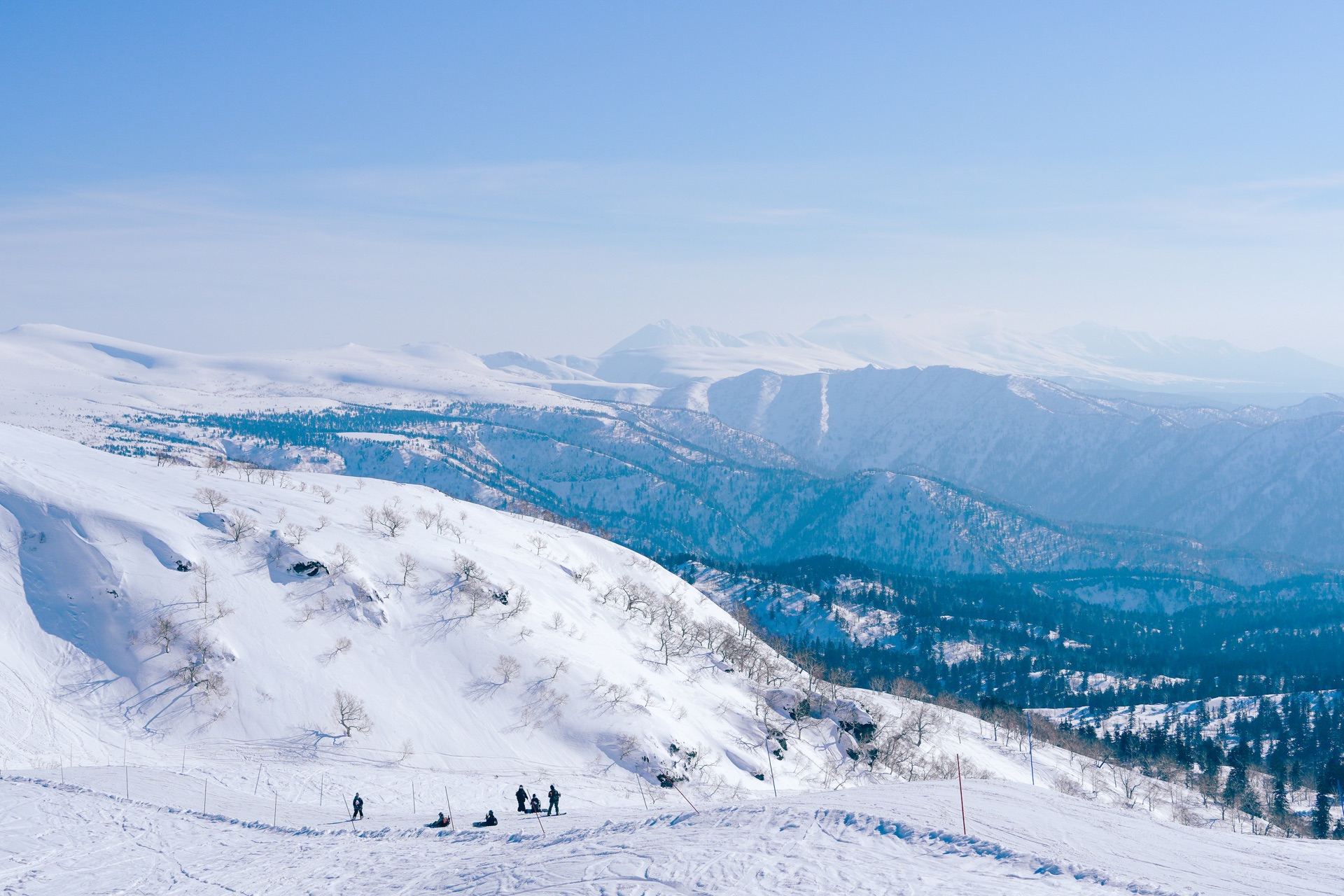 Winter view of the Daisetsuzan range above Asahikawa, Hokkaido